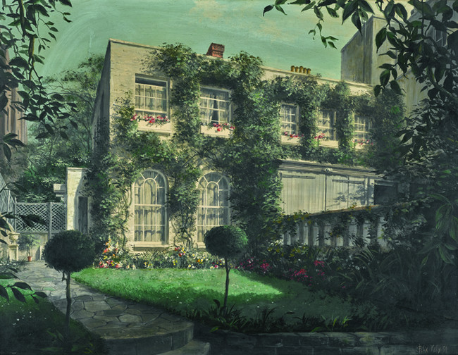 Das erste Haus der Olivers, Durham cottage. Von Felix Kelly, 1954