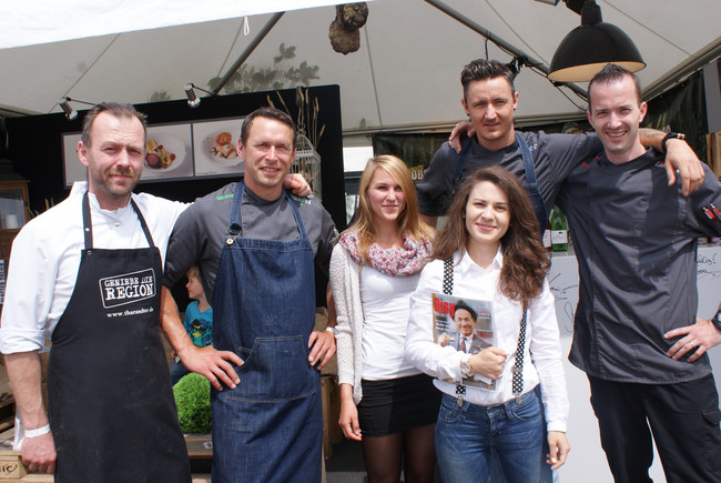 (Chef Crazy Lobster), Hanna (Genusswelten Servicekraft), Stephan Schiller, Lars Tobar und Disy-Assistentin Yana Marinova