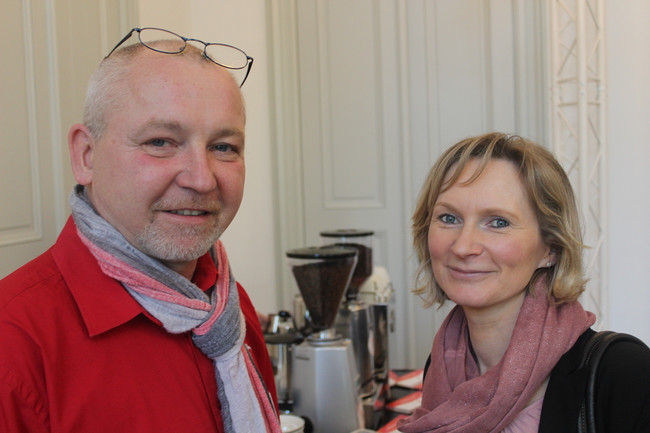  Jens Kinzer (GF, Kaffanero GmbH), Cornelia Adler (Senior-Beraterin Bürgschaftsbank Sachsen GmbH)
