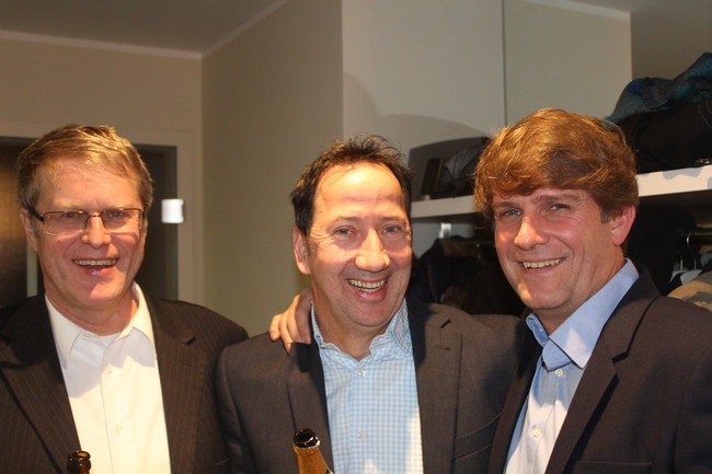 Frank Wagner(Direktionsbevollmächtigter Rhion Versicherungs AG), Peter Listemann (GF Falkenberg & Kakies GmbH), Mike Bitterling (GF BHB Vermessungs- und Ingenieurgesellschaft mbH)
