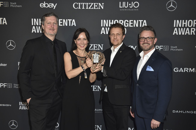 Christoph Stelzer (Dfrost), Kathrin Cook, Maik Letsch, Peter Boch (Bürgermeister Stadt Pforzheim)
Foto: BrauerPhotos / G. Nitschke für INHORGENTA 