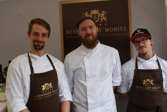 Restaurant Moritz: Patrick Prasse (Koch), Roger Alliger (Chefkoch) und Henry Seikrit (Koch)