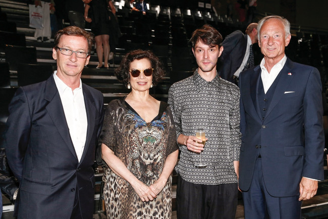 Thaddaeus Ropac (Owner of Galerie Ropac & YDP jury-member, Bianca Jagger, Milos Lolic (Director YDP I) and Lutz Bethge (Chairman Montblanc Cultural Foundation)