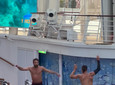 Ich durfte bei der Probe zur großen #aquashow auf der #symphonyoftheseas dabei sein 💧. #slagline wird kombiniert mit...